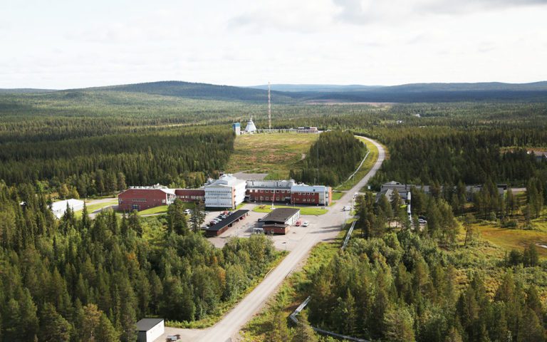 Aerial shot of RFA engine test site at Esrange in Kiruna, Sweden.