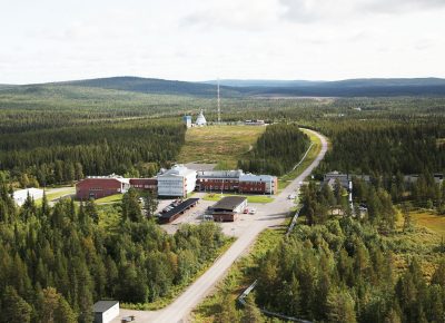 Aerial shot of RFA engine test site at Esrange in Kiruna, Sweden.